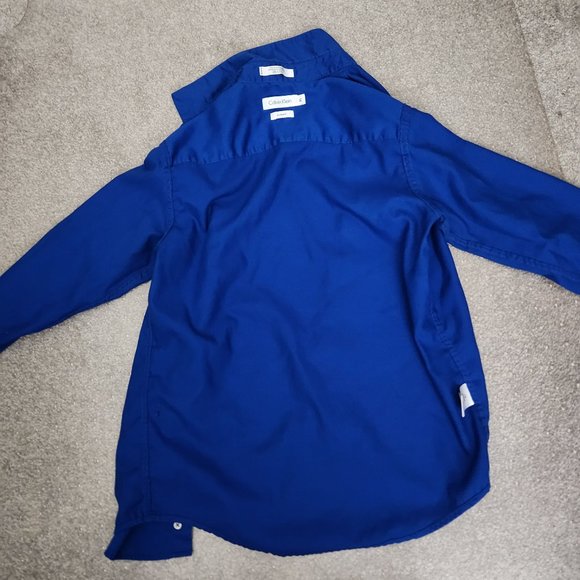 Calvin Klein Royal Blue Sateen Shirt BOYS - Picture 6 of 10